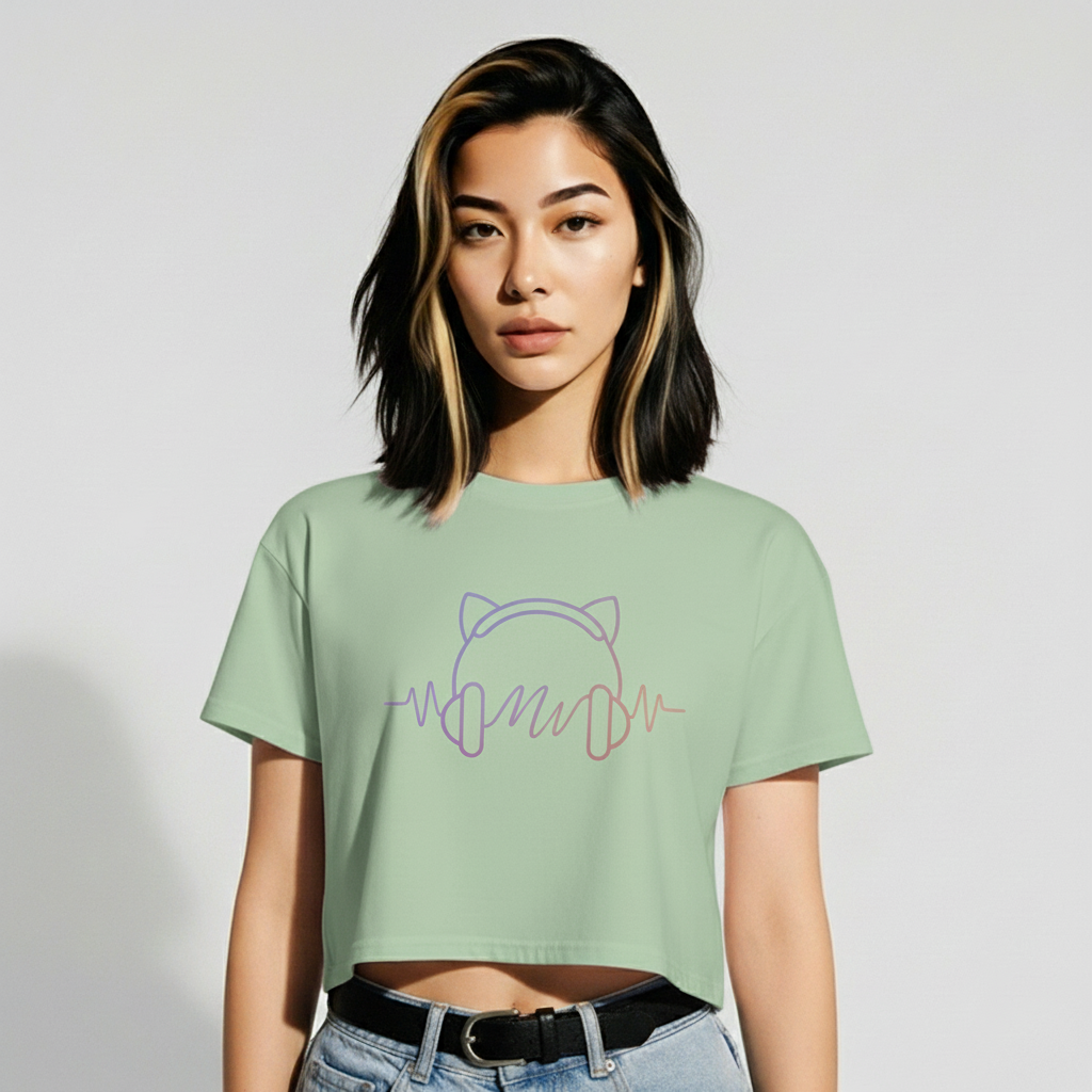 Cat Ear Frequency Women's Crop Top