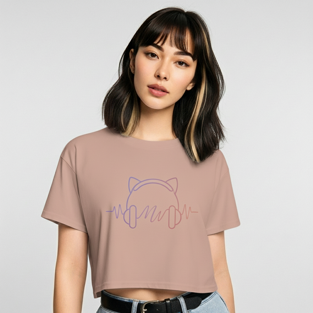 Cat Ear Frequency Women's Crop Top