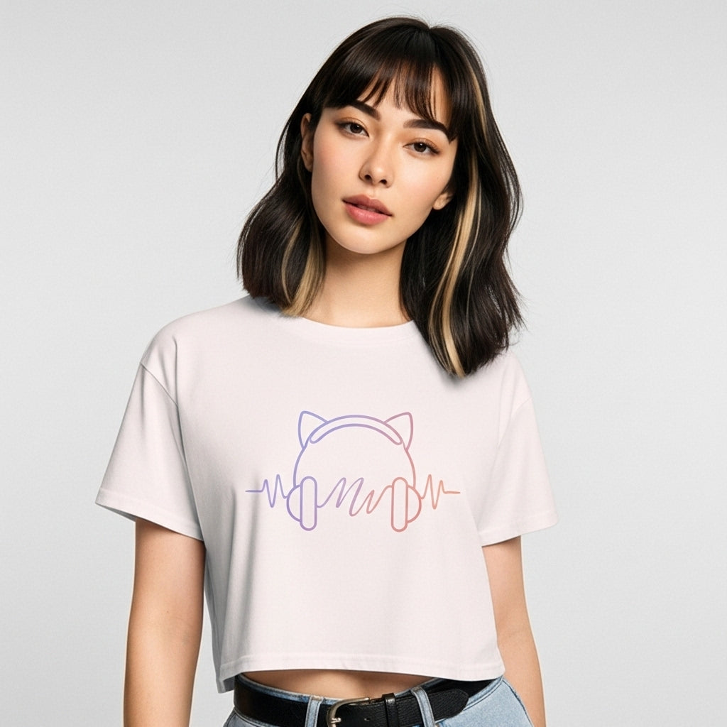 Cat Ear Frequency Women's Crop Top
