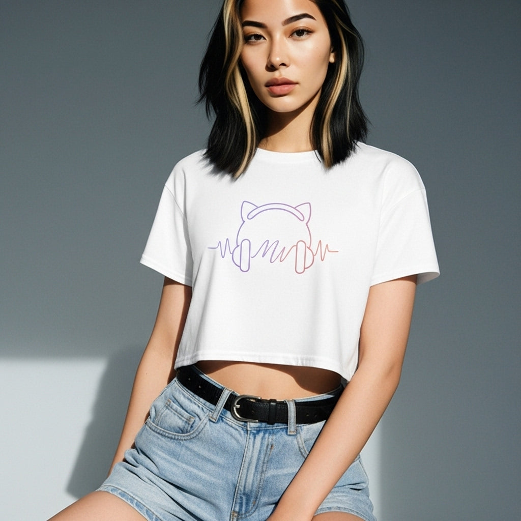 Cat Ear Frequency Women's Crop Top