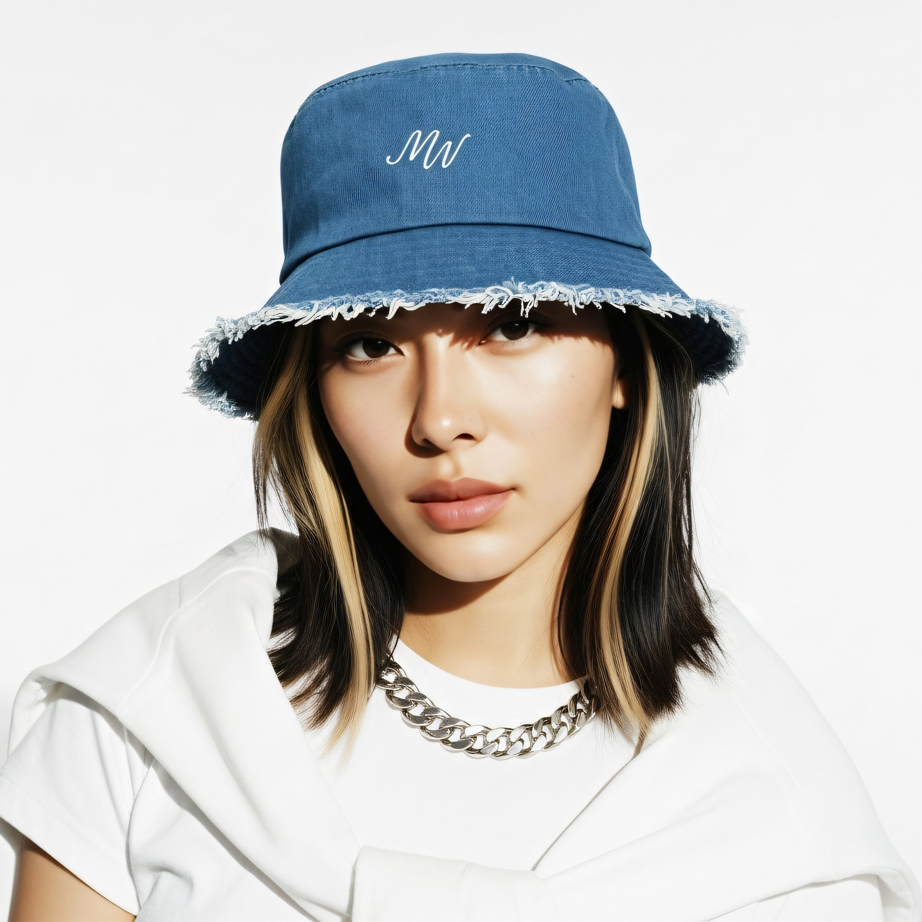 Maison Wunderland Distressed Denim Bucket Hat
